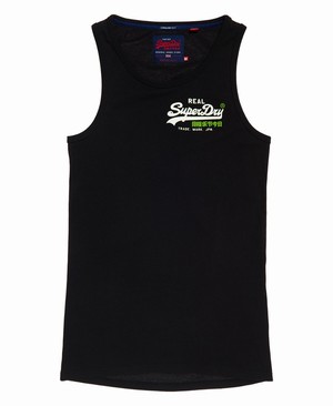 Superdry Vintage Logo Long Line Férfi Mellény Fekete | KDFVC4725